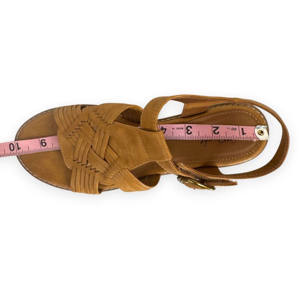 Comfort Sandals Eurosoft 8.5 Tan Strappy Block Heel Naidley New - Picture 9 of 14